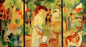 トリプティク：広い動物園 作： August Macke