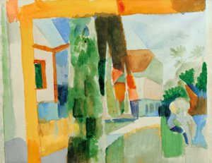 湖畔の庭園4 作： August Macke