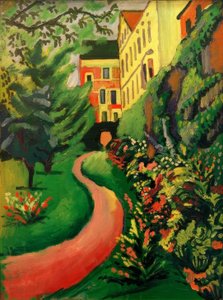 ボーダーが咲く庭 作： August Macke