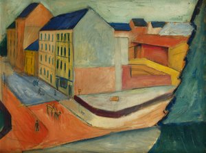 ライディングアリーナのある通り、ボン、1913 作： August Macke