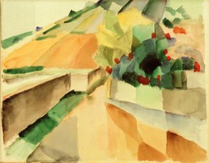 ムルテン湖のブドウ畑 作： August Macke