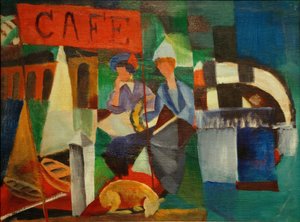 カフェで二人の女性 作： August Macke