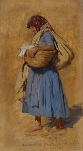 鼻をかむ農夫の妻、1871～1874年頃
