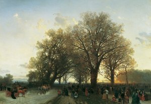 ウィーンプラター1873での世界展からの帰り道 作： August Schaeffer von Wienwald