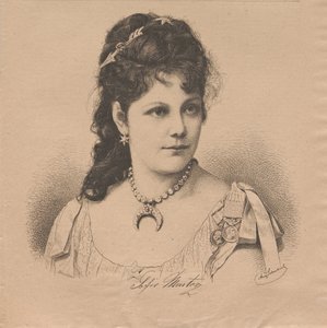 ピアニストで作曲家のソフィー・メンターの肖像 1846-1918、1883年。 作： August Schubert