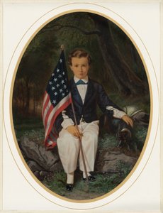 旗を持つ少年の肖像、1859年（写真） 作： オーガスト・ヴェンデロス