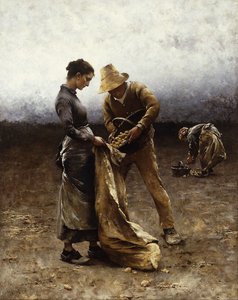 ジャガイモ採集者、 作： August Wilhelm Nikolaus Hagborg