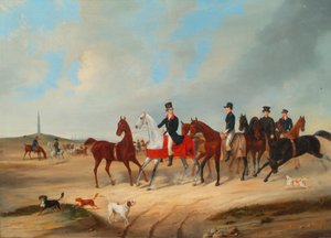 犬を連れたライダーのオンパレード 作： August von Rentzell