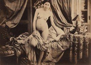 [ベッドのそばに立つヌード]、約。 1854年。 作： Auguste Belloc