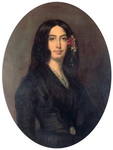 フランスの小説家で初期のフェミニスト、ジョージサンド、c1845 作： Auguste Charpentier
