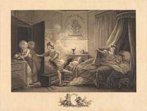 シャツが燃えている 作： Auguste Claude Simon Legrand after Jean Honoré Fragonard