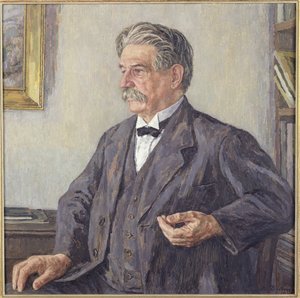 Dr. Albert Schweitzer (1875-1965) (キャンバスに油彩) 作： Auguste Dubois