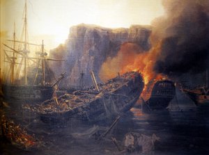 フランス語  Le soir de la bataille de Navarin, 1827 ナヴァリノの戦いの夕べ