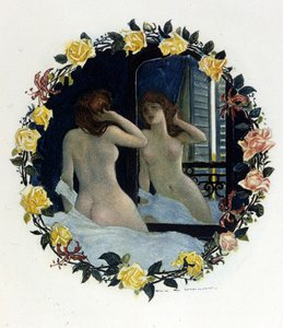 オーギュスト・フランソワ・ゴルゲ（1862〜1927）が、アナトール・フランス（1844〜1924）の「Le Lys rouge」のために描いたイラスト。1894.