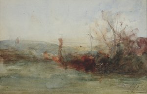 風景、c.1853-65（紙に水彩）