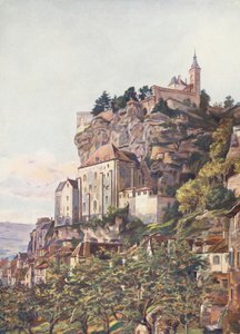フランス：ロカマドゥールの聖域（カラーリトグラフ） 作： Auguste Gerardin