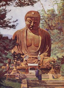鎌倉の大仏（カラーリトグラフ）