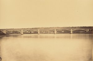 ローヌ川に架かる高架橋、ジヴォールからシャッセへの分岐 作： Auguste Hippolyte Collard