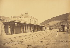 線路から見たタラレ駅 作： Auguste Hippolyte Collard