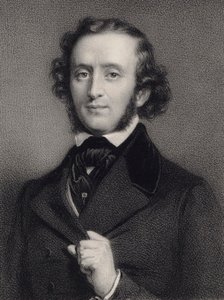 ピアニストで作曲家のフェリックス・メンデルスゾーン・バルトルディの肖像 (1809-1847)。 作： Auguste Lemoine