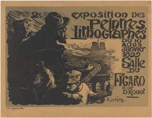 Peintres Lithographes の第 2 回展のポスター 第2回油絵展 作： Auguste Lepere
