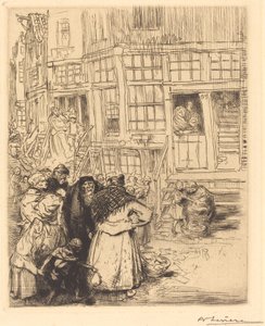 アムステルダムのユダヤ人街 作： Auguste Lepere