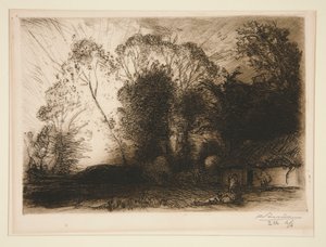 コテージ ？ Rousseau (Vendee) (ルソー [ヴァンデ] のコテージ) 作： Auguste Lepere