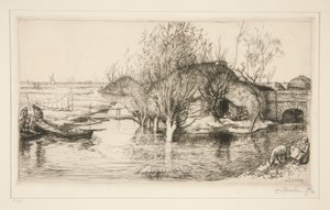 La masure inond?e (Vend?e) (The Flooded Hovel [Vendee]) 作： Auguste Lepere