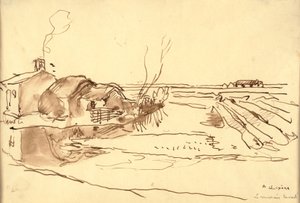 風景（紙にインク） 作： Auguste Lepere