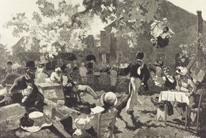 1888年、ムードンの森にあるブリュイエールのキャバレー。 作： Auguste Lepere