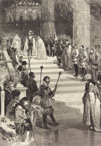 1883 年 5 月 27 日、ロシア皇帝アレクサンドル 3 世の戴冠式。 作： Auguste Lepere