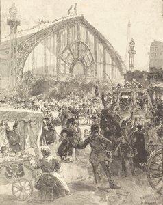 機械の宮殿、1889 年に出版。 作： Auguste Lepere