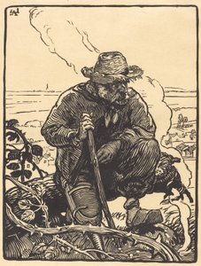 田舎の乞食、1895年。 作： Auguste Lepere