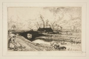 Le petit pont (Vend?e) (小さな橋 [ヴァンデ]) 作： Auguste Lepere