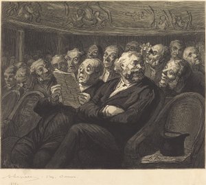 オーケストラの座席、1878 年。 作： Auguste Lepere