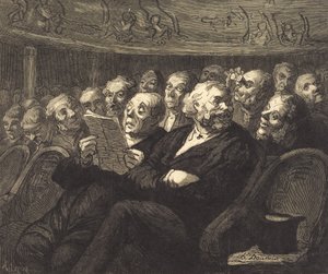 オーケストラの座席、1878 年。 作： Auguste Lepere