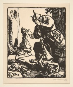 Les prussiens massacreurs (The Prussian Slaughterers)、La Guerre de 1914、最初のシリーズ、no.13 より 作： Auguste Lepere