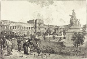 取り壊される前のチュイルリー宮殿の遺跡 作： Auguste Lepere