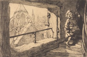 サン・セヴランの屋根、1889年。 作： Auguste Lepere