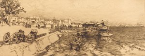 ベルシー・エンバカデレの桟橋、ケ・ド・ベルシー、1891年。 作： Auguste Lepere