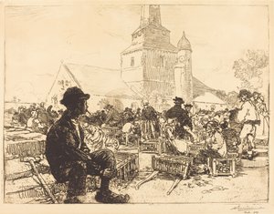 サン・ジャン・ド・モンの家禽市場 作： Auguste Lepere