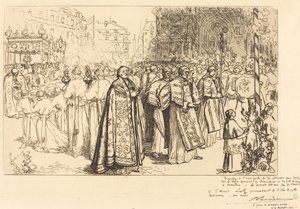 ナント大聖堂への行列の帰還 (Rentree de la Procession a la Cathedral de Nantes) 作： Auguste Lepere