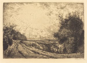 La Houssoye, Crevecoeur-le-Grand からのルート (Route de La Houssoye, Crevecoeur) 作： Auguste Lepere