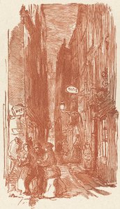 1901 年に出版されたサン セヴラン通り。 作： Auguste Lepere