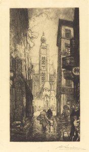 Rue de la Montagne-Sainte-Genevieve, パリ 作： Auguste Lepere