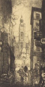 モンターニュ・サント・ジュヌヴィエーヴ通り、パリ、1​​906年。 作： Auguste Lepere