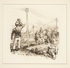 ラッパを持つ兵士 作： Auguste Lepere