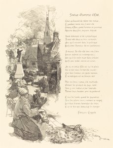 1886 年に公開された男性の像。 作： Auguste Lepere