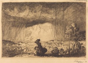 砂丘の嵐、ヴァンデ 作： Auguste Lepere