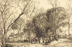 サン マルタンの夏、過去の結婚式 Ete de la Saint-Martin、la noce qui passe、1908 年。 作： Auguste Lepere